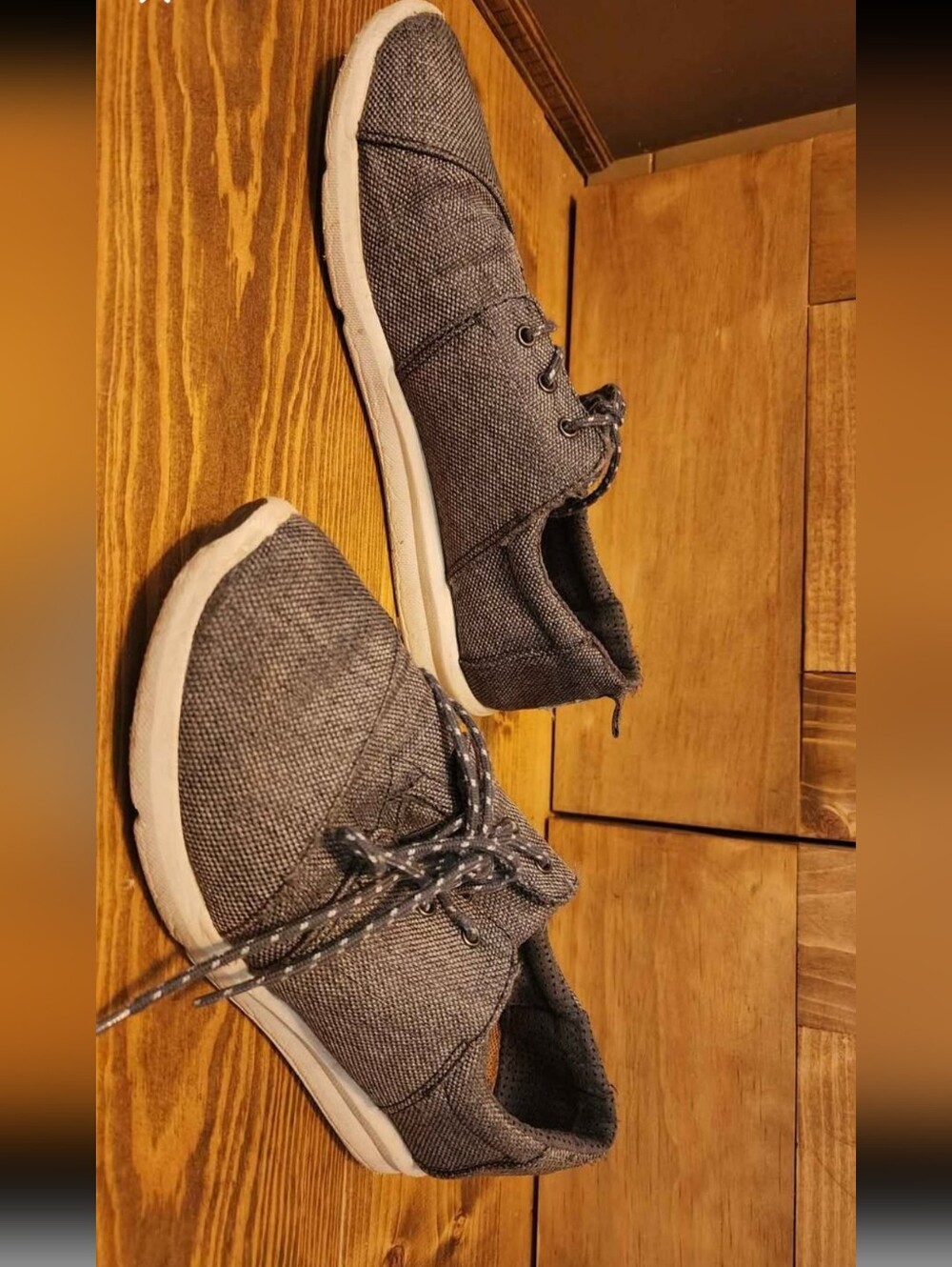 Toms Casual Gray Canvas Lace-Up Sneakers